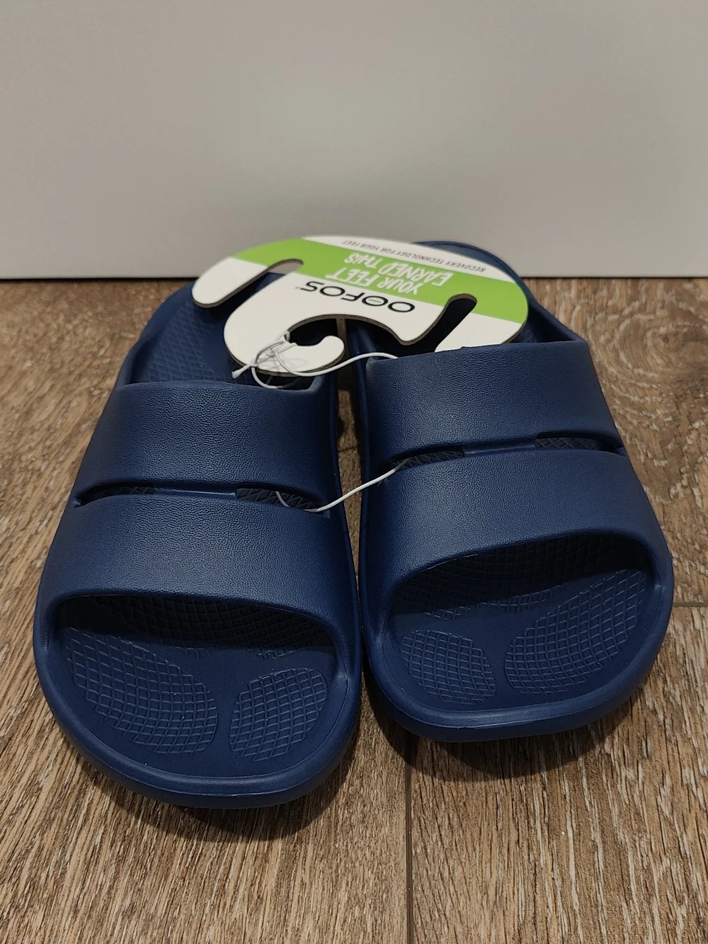 OOFOS Navy Slide OOahh Recovery Sandals